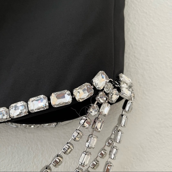 AREA DRAPED CRYSTAL SCALLOP MINI SKIRT - Picture 8 of 10